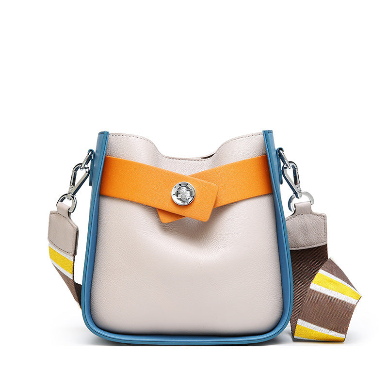 Contrast Color Bucket Shoulder Bag